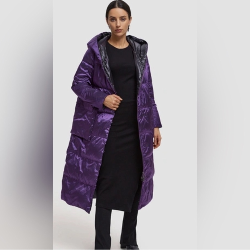 Lattelier Women’s RARE Purple Long Puffer Jacket Size Small